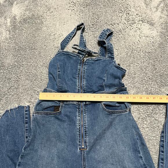 We The Free Free People Overalls Womens 6 (26x31) Blue Denim Bibs Bootcut - Picture 7 of 10